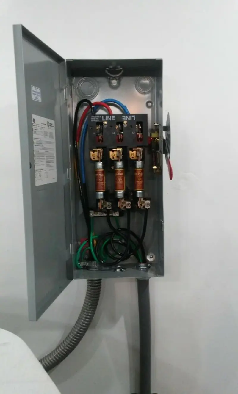 Three-phase disconnect switch installed for Electrical Wiring & Rewiring in New Holland